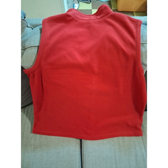 Ladies Fleece Christmas Vest Snowman Tree Cardinal VGUC XL - Picture 5 of 5